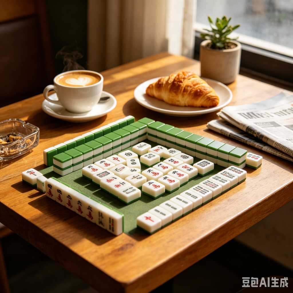 vintage text mahjong set